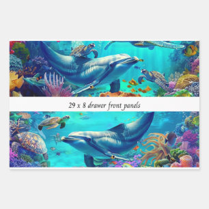 Wrapping Decoupage 3 Sea World Dolphin Drawer  Wrapping Paper Sheet