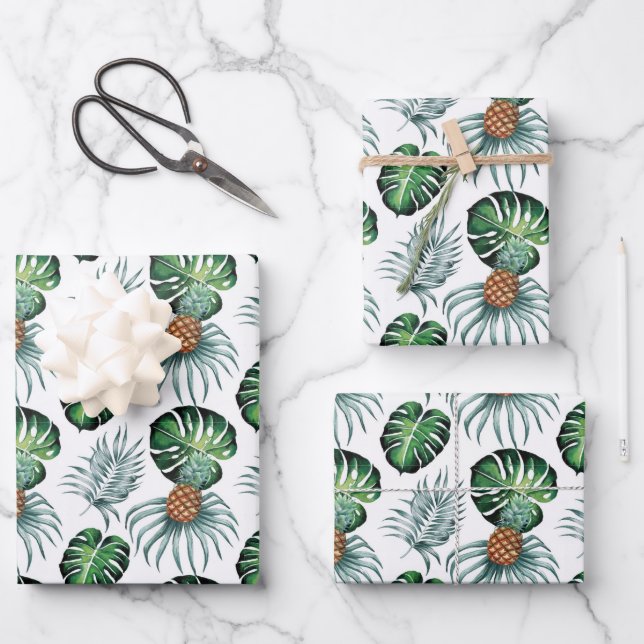 Wrapping - Monstera / Pinapple Wrapping Paper Sheet (Front)