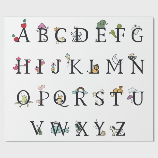 WRAPPING PAPER : ALPHABET CHART (Flat)