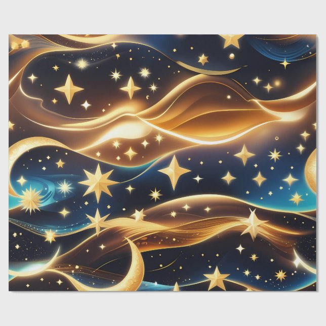 Wrapping Paper - Amber Celestial Moon (Flat)
