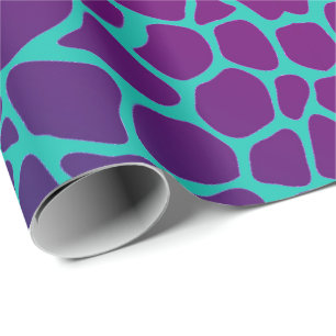 Wrapping Paper - Animal Print Giraffe Pink/Blue