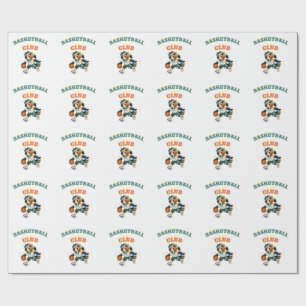 Wrapping Paper Basketball Toucan Mascot Pattern