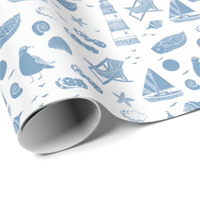 Wrapping Paper-Beach Theme Wrapping Paper (Roll Corner)