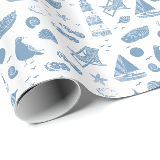 Wrapping Paper-Beach Theme Wrapping Paper (Roll Corner)