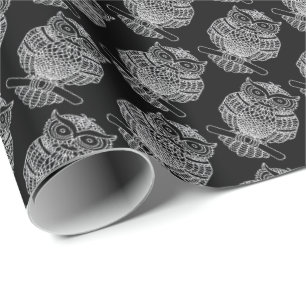 Wrapping Paper (black) - Owl