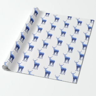 Wrapping Paper-Blue Deer/Elk Wrapping Paper