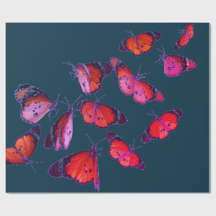 Wrapping Paper BLUE WITH BUTTERFLIES