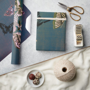 Wrapping Paper BUTTERFLIES AND BLUE
