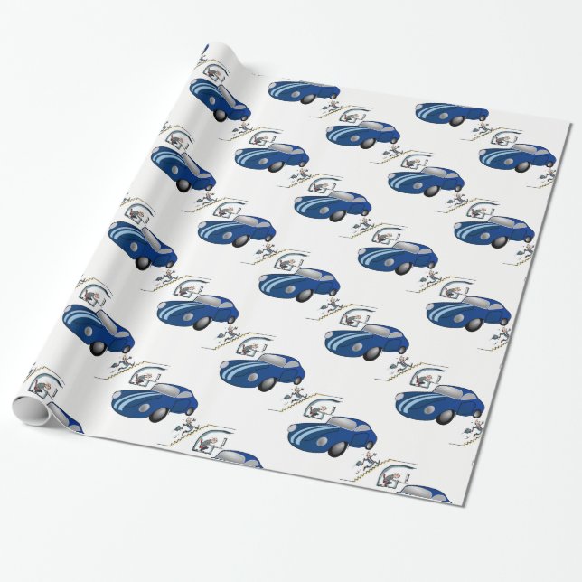 Wrapping Paper Car Salesman (Unrolled)