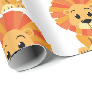 Wrapping Paper - Cartoon Lion Sat Down