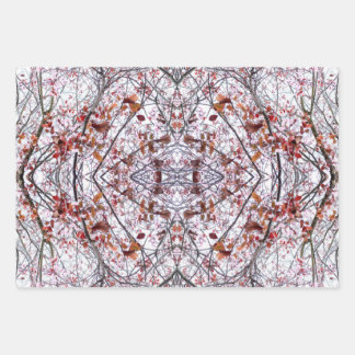 Wrapping Paper: Collaged Cherry Blossom Design Wrapping Paper Sheet