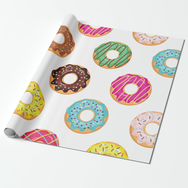Wrapping paper= colourful doughnuts - Birthday Paper (Unrolled)