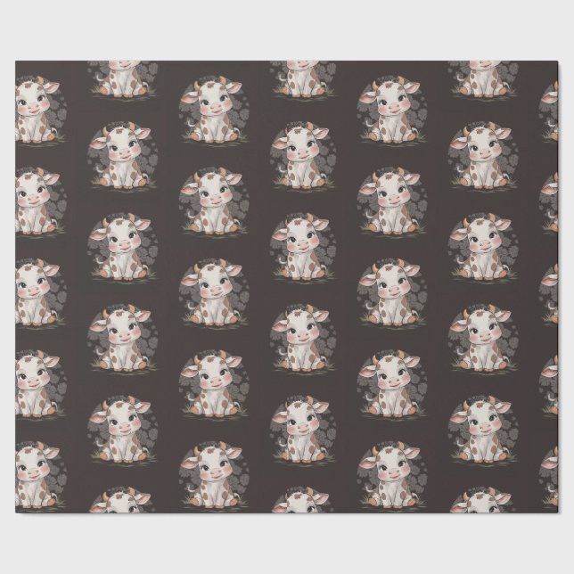 Wrapping Paper Cute Baby cow (Seam)