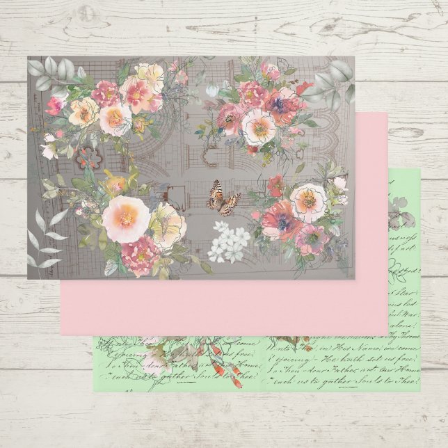 Wrapping Paper Decoupage Flat Sheets Set of 3 (Designed by Willow & Woad)