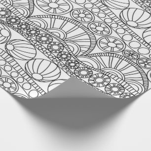 Wrapping Paper - Doodling Circles B/W