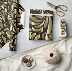 Wrapping Paper - Drama in Black and Gold