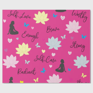 Wrapping Paper Empowerment Lotus Floral Pattern