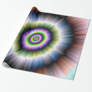 Wrapping Paper Exploding Blue Green and Pink
