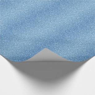 Wrapping Paper Faux Blue Glitter