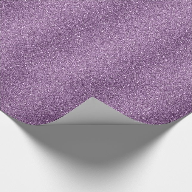 Wrapping Paper Faux Orchid Purple Glitter (Corner)