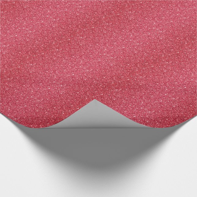 Wrapping Paper Faux Red Glitter (Corner)