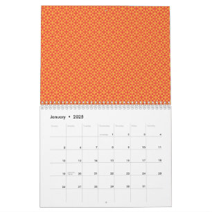 Wrapping paper featuring a pattern with orange, re calendar