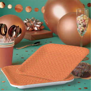 Wrapping paper featuring a pattern with orange, re plate