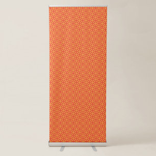 Wrapping paper featuring a pattern with orange, re retractable banner