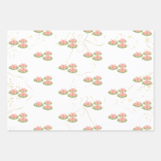 Wrapping Paper Flat Sheet | Lotus and Party Theme