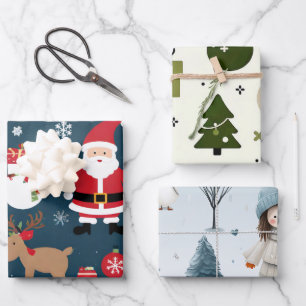 Wrapping Paper Flat Sheet Set of 3