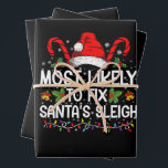 Wrapping Paper Flat Sheet Set of 3<br><div class="desc">Most Likely To Fix Santa's Sleigh Family Christmas Pajama</div>