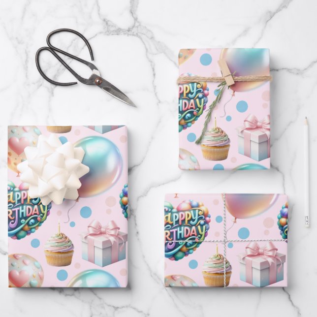 Wrapping Paper Flat Sheet Set of 3 (Front)