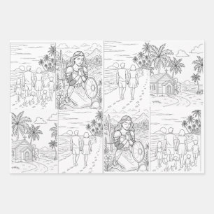 Wrapping Paper Flat Sheet Set of 3