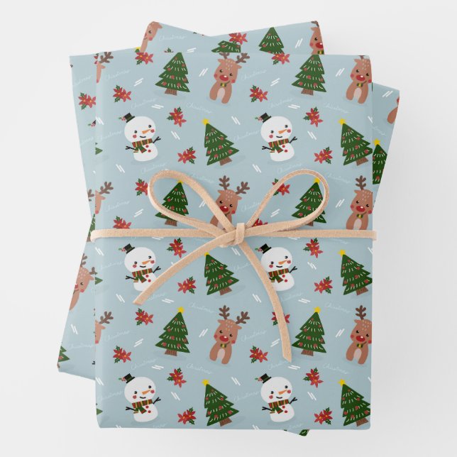 Wrapping Paper Flat Sheet Set of 3 christmass (In situ)