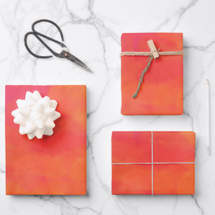 Wrapping Paper Flat Sheet Set of 3 in abstract red