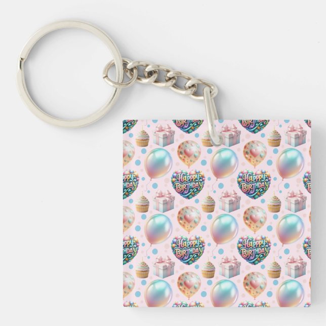 Wrapping Paper Flat Sheet Set of 3 Key Ring (Front)