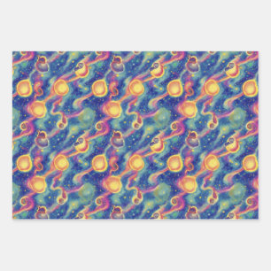 Wrapping Paper Flat Sheet Set of 3.WIERD & STRANGE