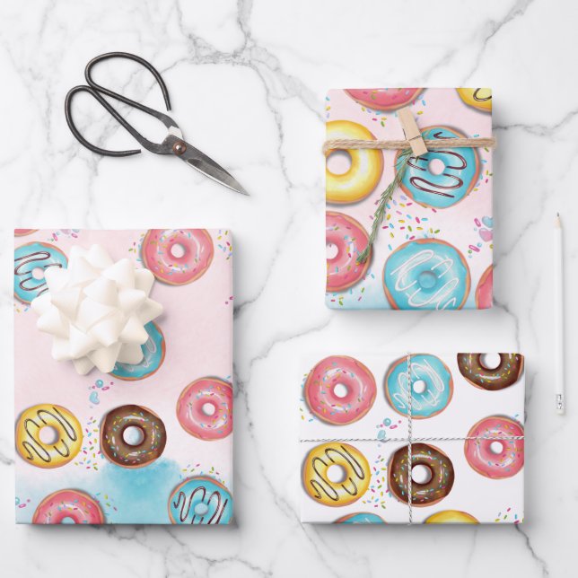 Wrapping Paper Flat Sheet Set of 3for 2nd Birthday (Front)