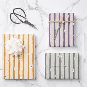 Wrapping paper for Halloween with pattern of ghost