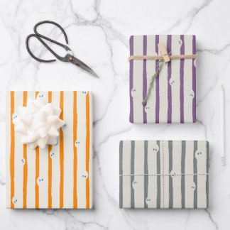 Wrapping paper for Halloween with pattern of ghost