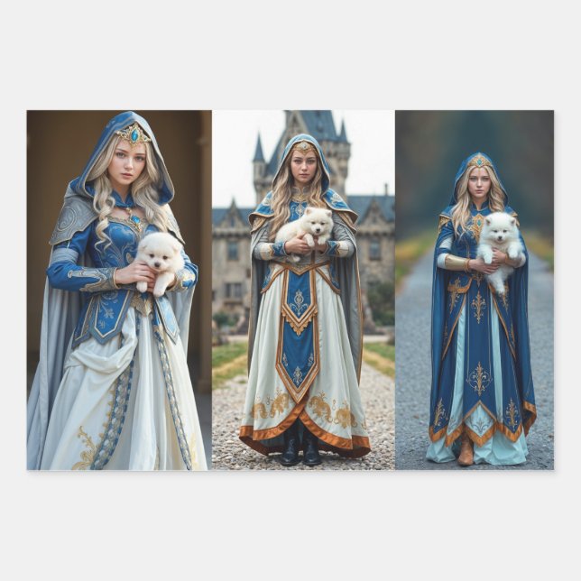 Wrapping paper France meets Asia & Butterflies  (Front)