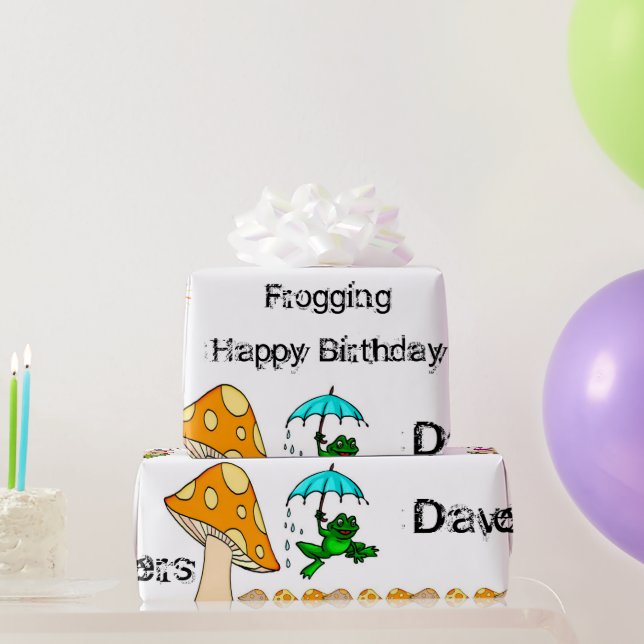 Wrapping Paper Frog Mushroom (Party Gifts)