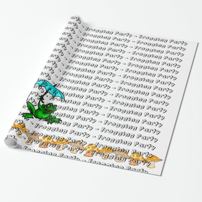 Wrapping Paper Frogging Party Mushroom (Unrolled)