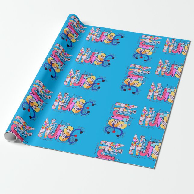 Wrapping Paper - Gift for Nurse (Unrolled)