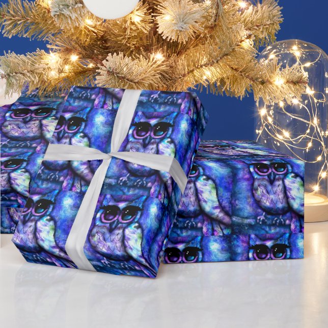Wrapping Paper Gift Wrap - Whimsical Abstract Owl (Holidays)