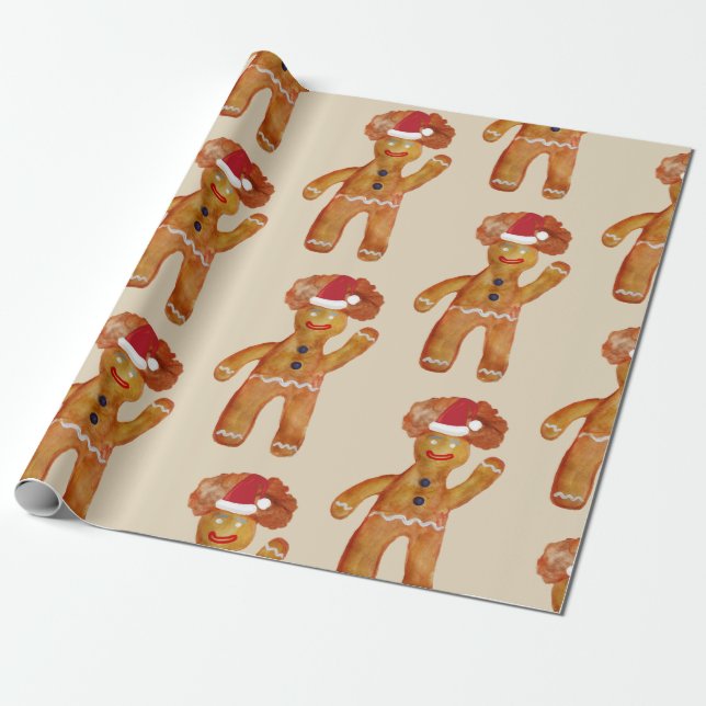 Wrapping Paper  Gingerbread Man (Unrolled)