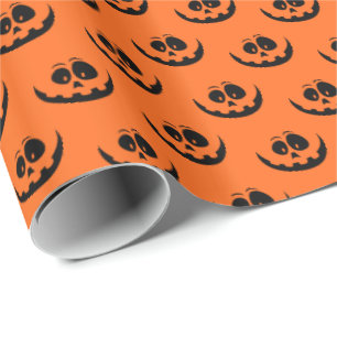 Wrapping Paper-Halloween Pumpkin Face Wrapping Paper