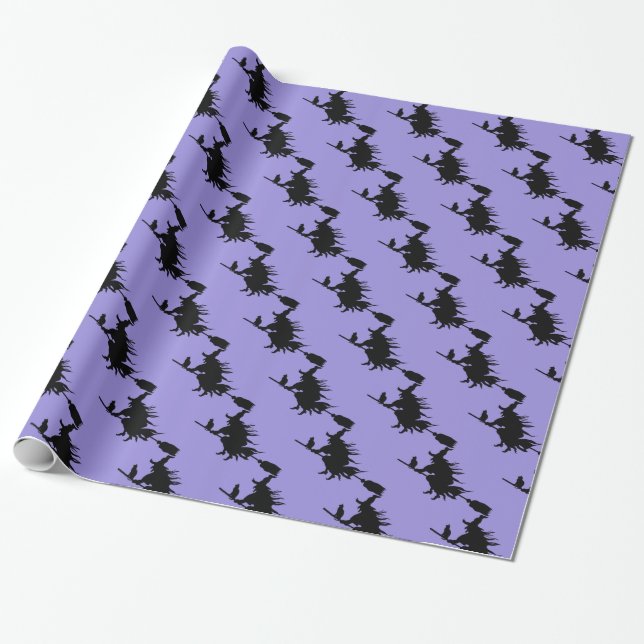 Wrapping Paper-Halloween Witch Wrapping Paper (Unrolled)