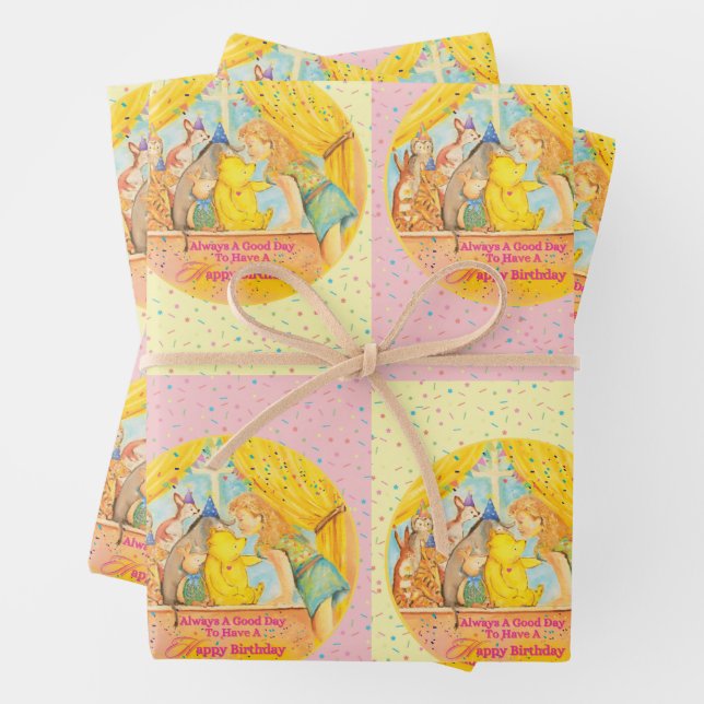 Wrapping Paper - Happy Birthday - Winnie-The-Pooh  (In situ)