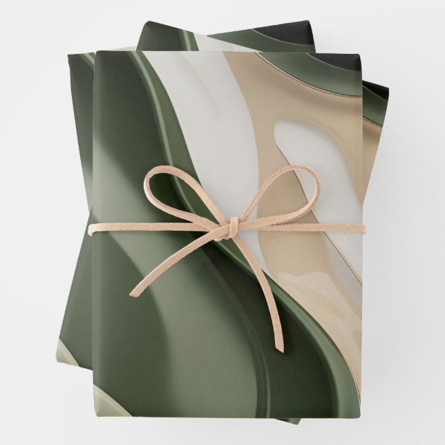 Wrapping paper in stylish abstract graphic (In situ)